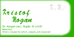 kristof mogan business card