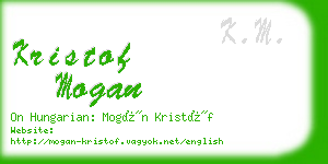 kristof mogan business card